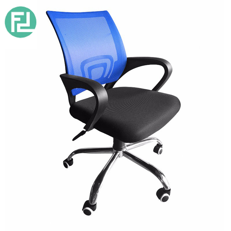 Furniture Direct breathable mesh office Chair with chrome leg - blue