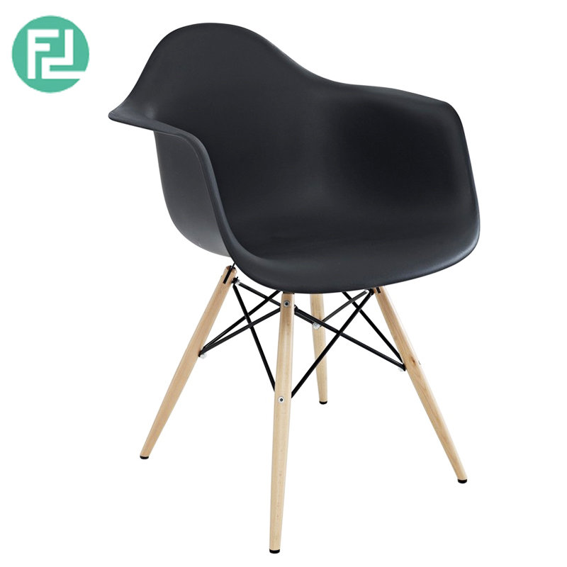 DORIS Plastic Arm Dining Chair- Black