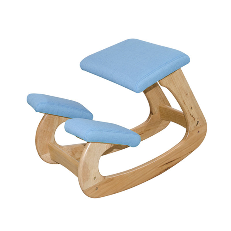 Solid wood kids ergonomic kneeling stool-red