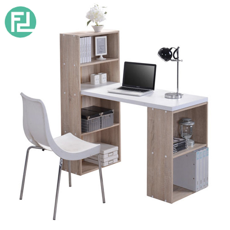 VISBY space saver study desk with bookcase-oak