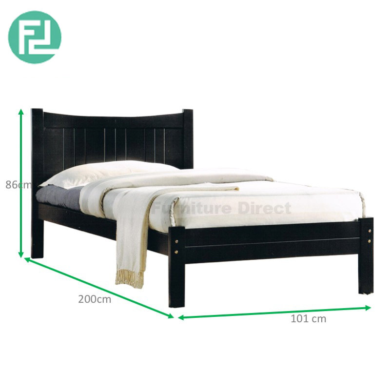 MANDY 3ft single size wooden bed frame- wenge