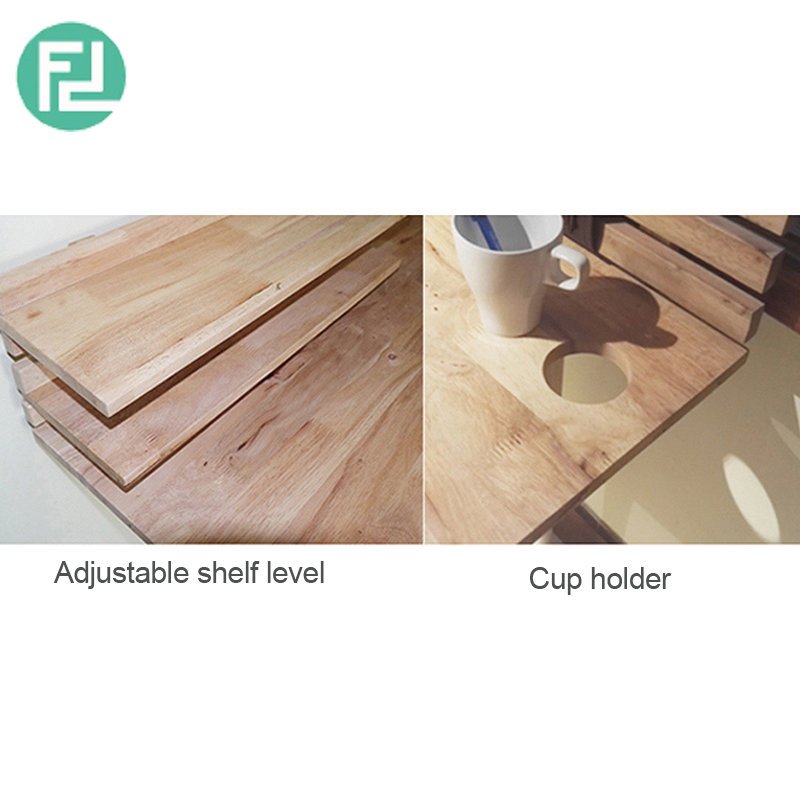 BUSAN full solid wood study desk with stool-natural