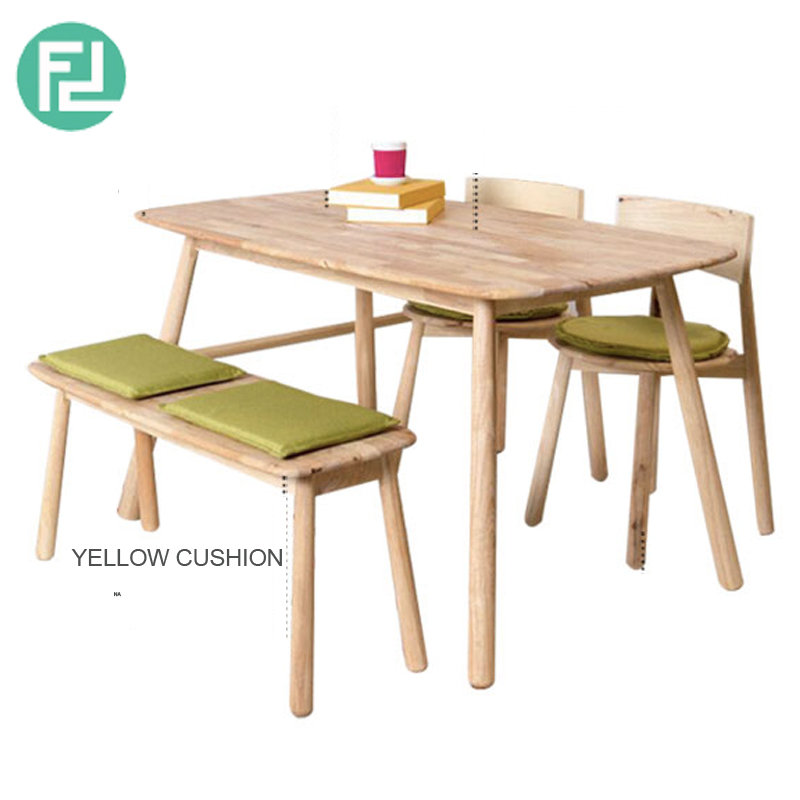 BUSAN full solid wood 4 seaters dining set with bench
