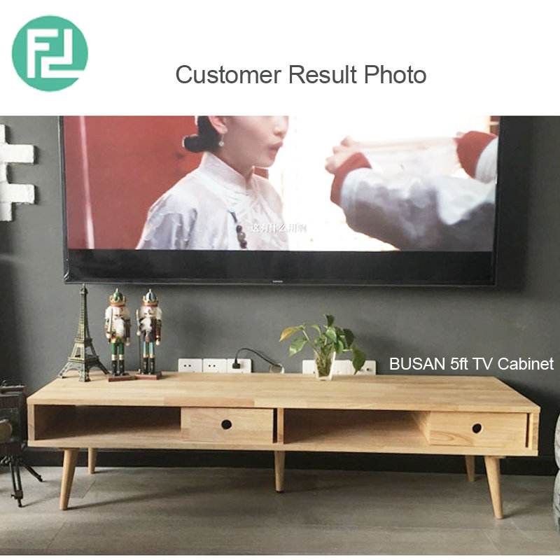 BUSAN full solid wood 5ft TV cabinet