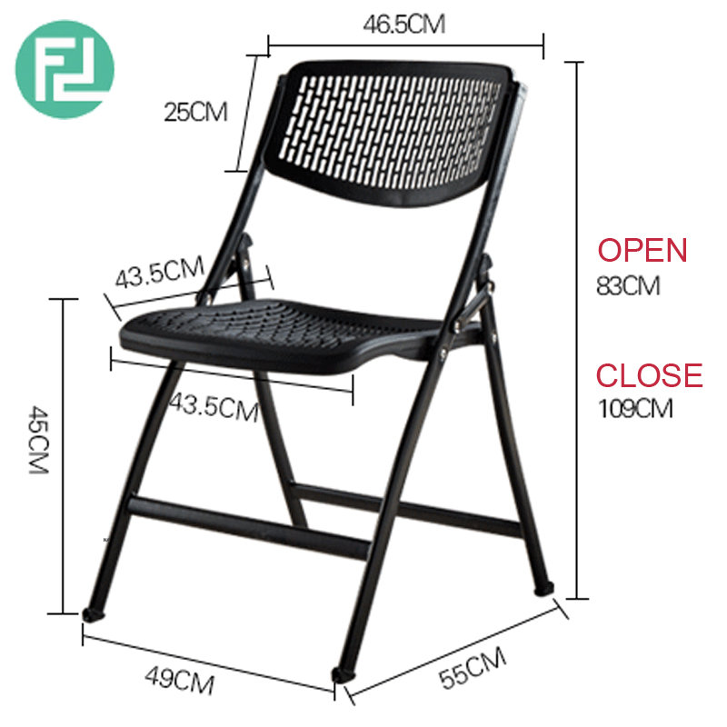 IRIS heavy duty metal folding chair- black/ white