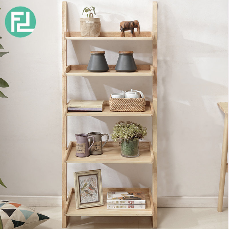 POLO full solid wood 5 tier wall rack-natural