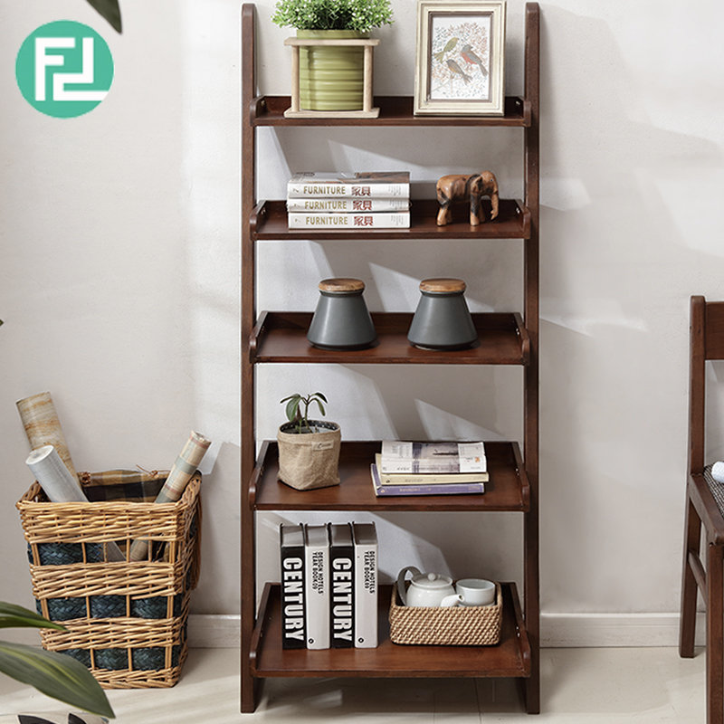 POLO full solid wood 5 tier wall rack-cappucino