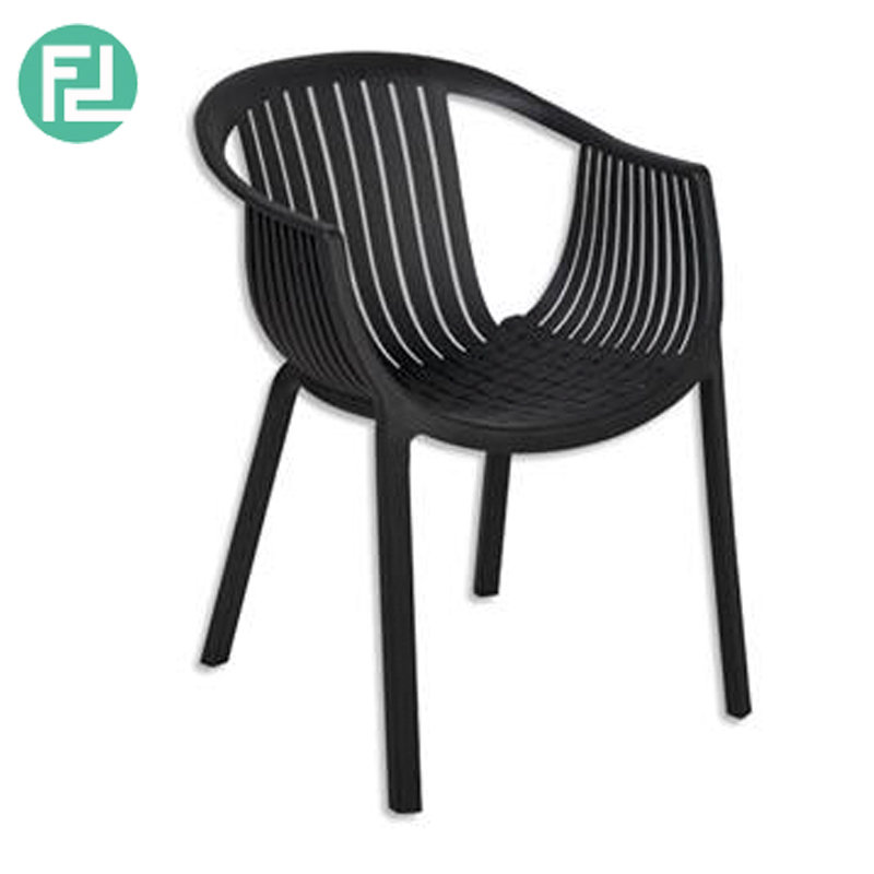 DERRY Plastic designer dining arm chair-black