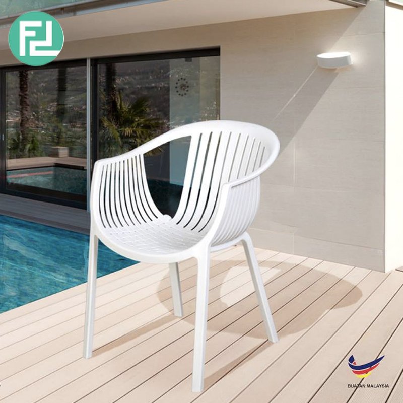 DERRY Plastic designer dining arm chair-black