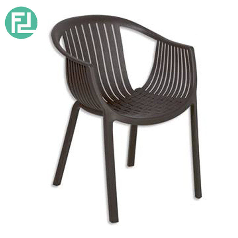DERRY Plastic designer dining arm chair-brown