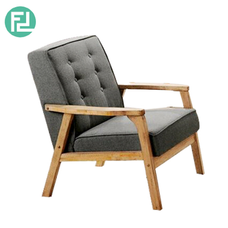 SOMERSET solid wood 1 seater cushion sofa-grey