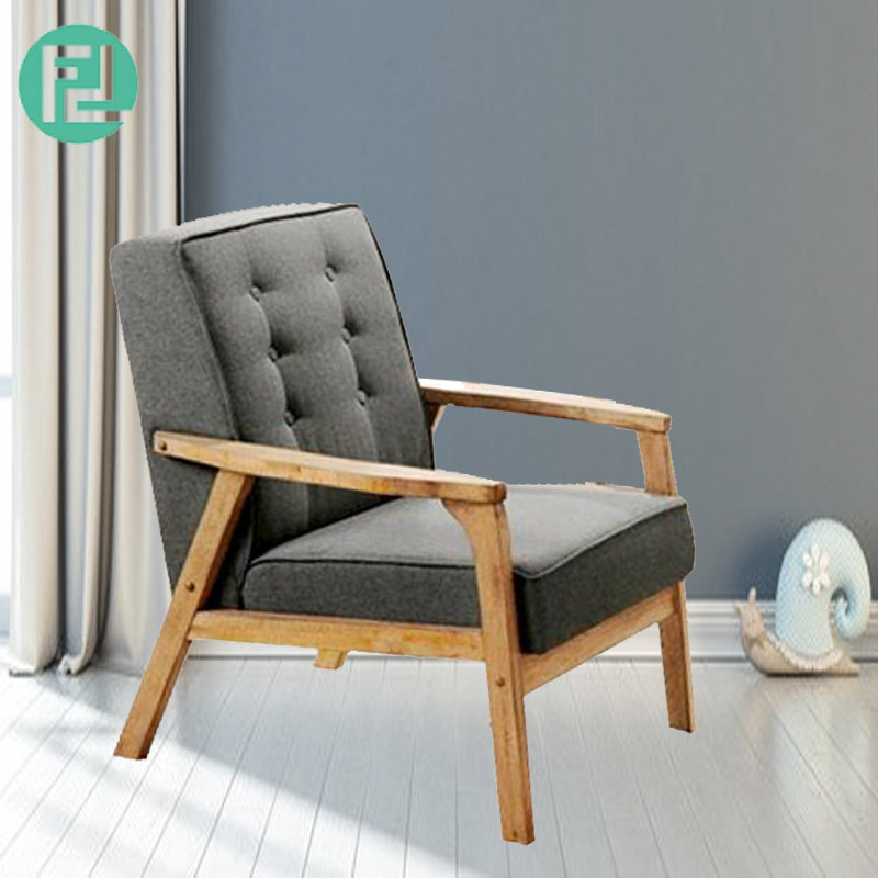SOMERSET solid wood 1 seater cushion sofa-grey