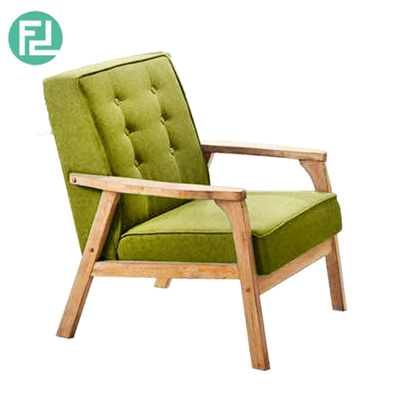 SOMERSET solid wood 1 seater cushion fabric sofa-green