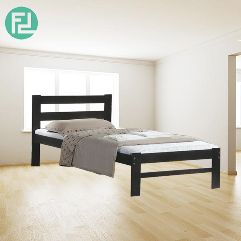 OAKLAND full solid single bed- cappucino