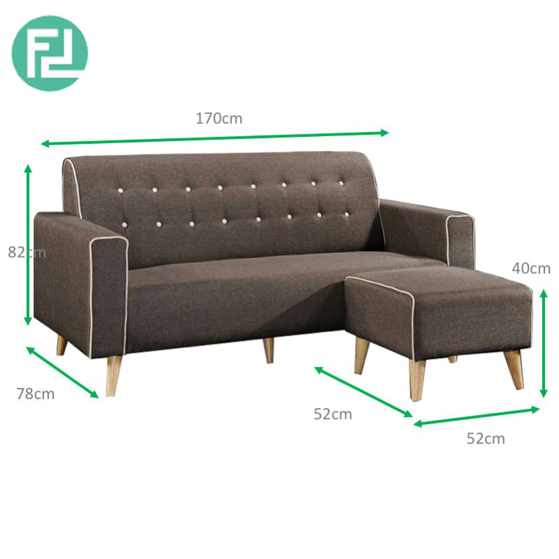 MONTANA water resistant fabric L shaped sofa-brown