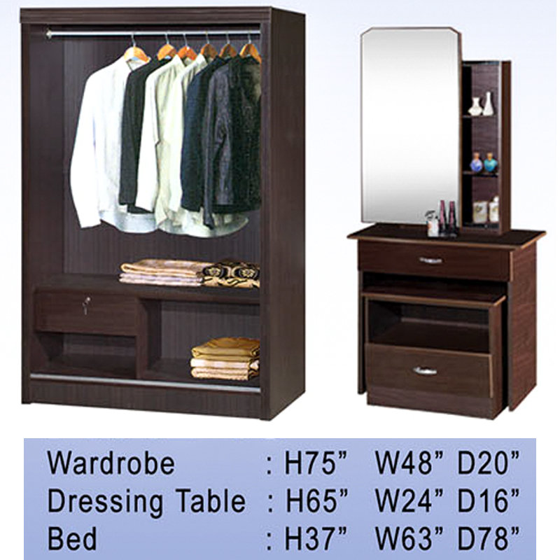 DARWIN queen size bedroom set-wenge