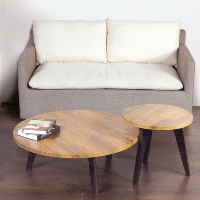 CAIRO coffee table with side table-teak grain