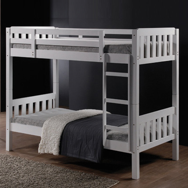 DURBAN full solid double decker bunk bed- white