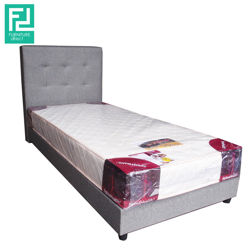 ANYA single size waterproof fabric divan bed-grey