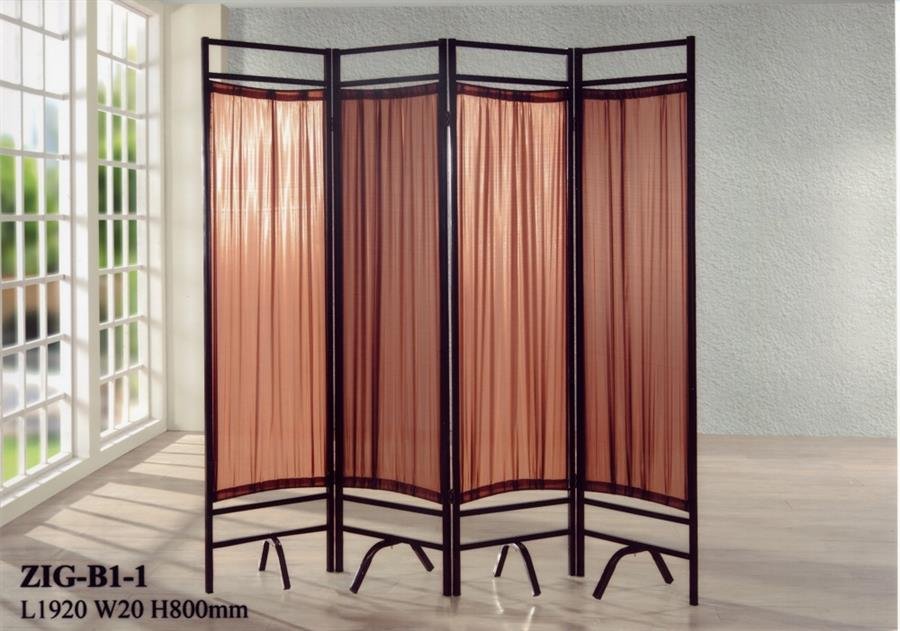 ZIG-B1 Fabric with metal frame screen divider-brown