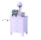 LERWICK solid wood painted 3 drawers bedside table-white