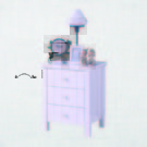 LERWICK solid wood painted 3 drawers bedside table-white