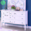 LERWICK solid wood painted 6 drawers chest-white