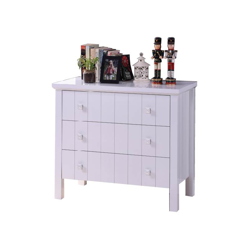 LERWICK solid wood painted 3 drawers chest-white