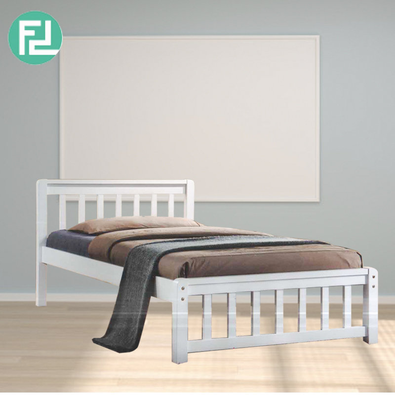 ECON single size wooden bedframe-white