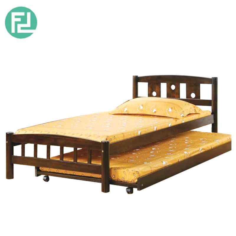 CUSCO single size wooden bedframe with trundle-cappucino