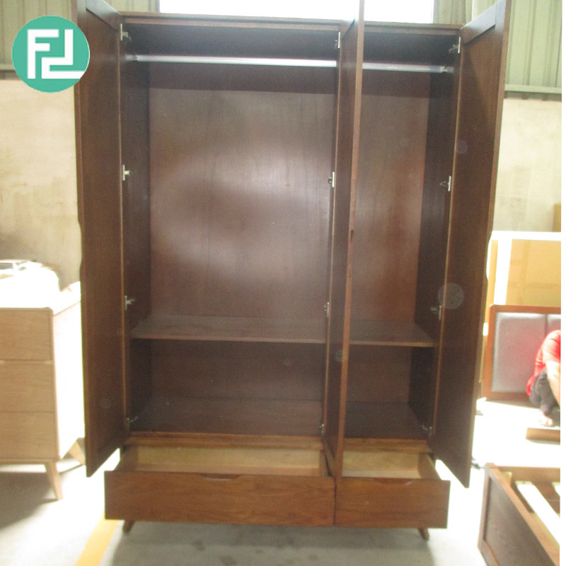 MODESTO Solid wood 3 door wardrobe-walnut
