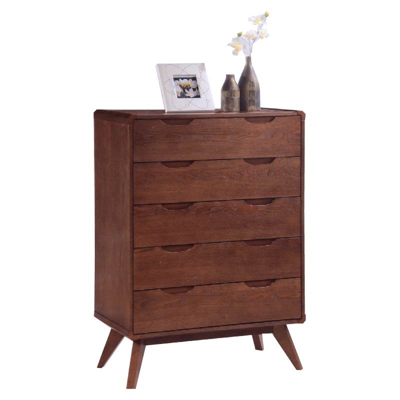 MODESTO Solid wood 5 drawer chest-walnut