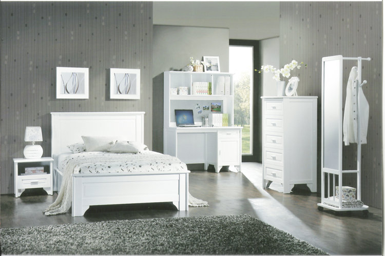 VIRGINIA solid wood painted study desk-white