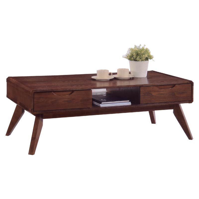 MODESTO Solid wood 2 drawers coffee table-walnut