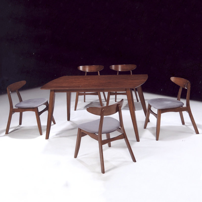 MODESTO Solid wood 6 seater dining set-walnut