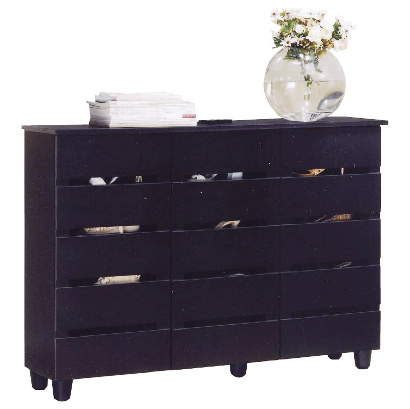BELLA 3 Door 4 Tier Shoe Cabinet-Black