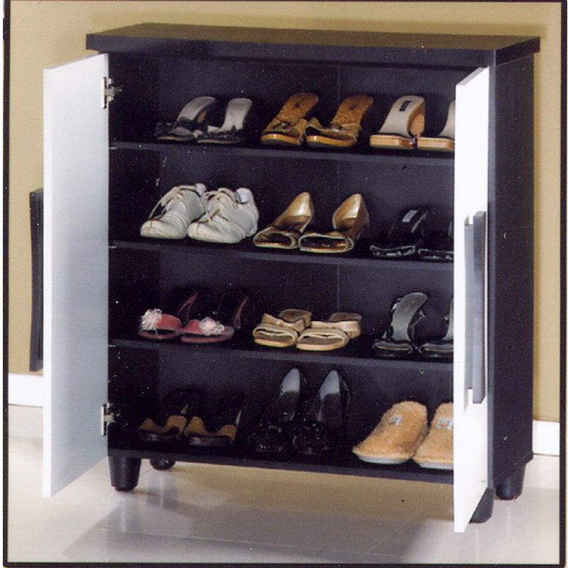 AURORA 2 door 4 tier shoe cabinet-white