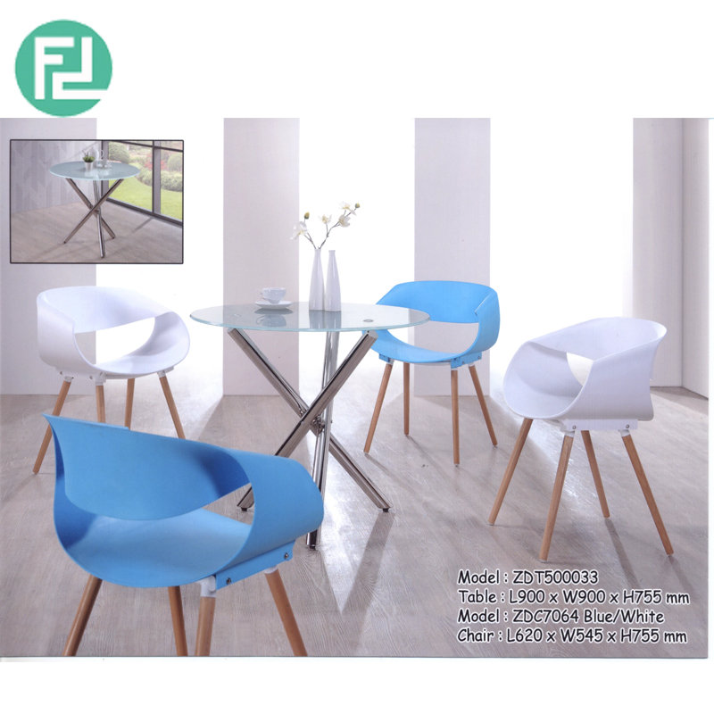 LACEY Glasstop 4 seater dining set-grey
