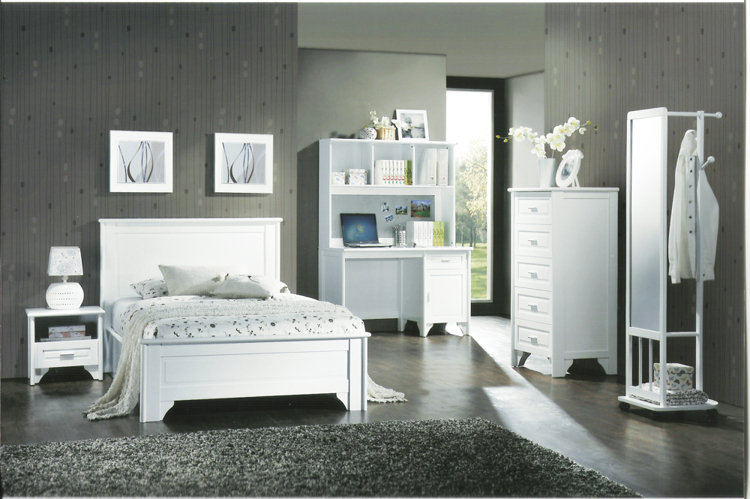 VIRGINIA single size solid wood bedframe-white