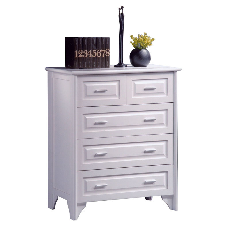 VIRGINIA solid wood 2 over 3 chest of drawers- white