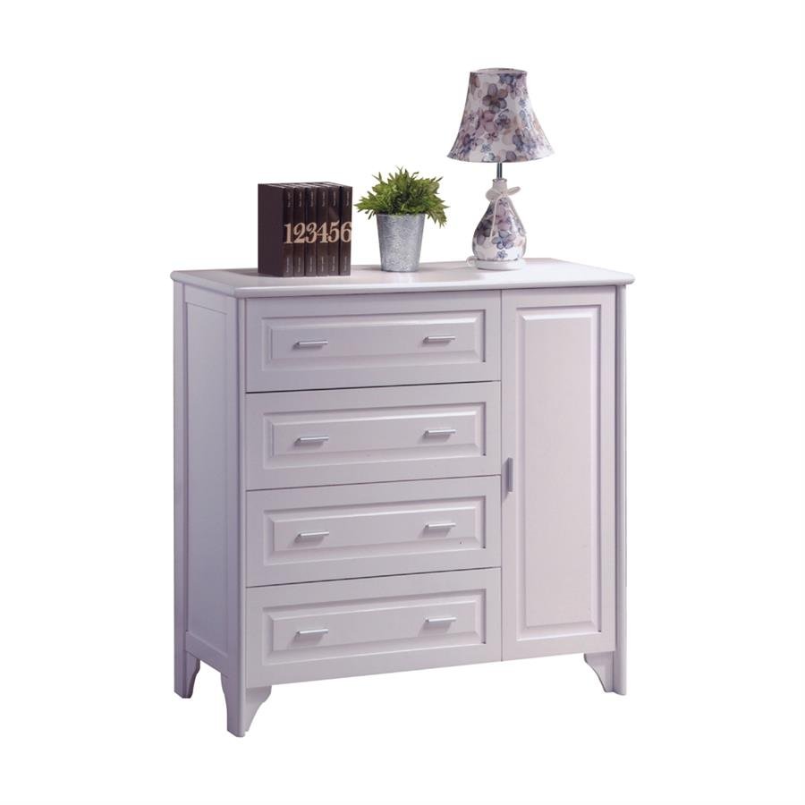 VIRGINIA solid wood 4 1 drawer chest-white