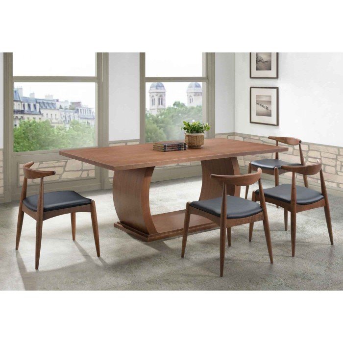 ARTHUR 6 seater solid wood dining set-walnut