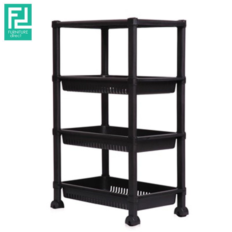 Felton FTR166 4 tier rectangular storage rack-black