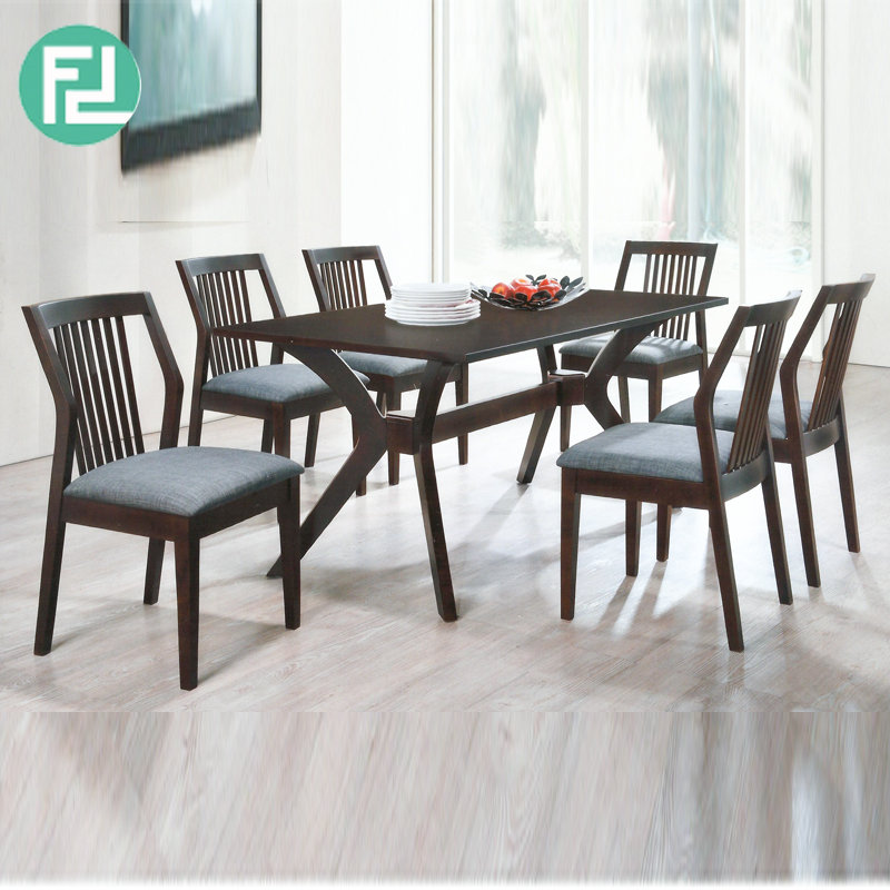 METRO 6 seater solid wood dining set-cappucino