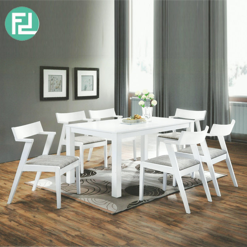MILLINO 6 seater solid wood dining set-white