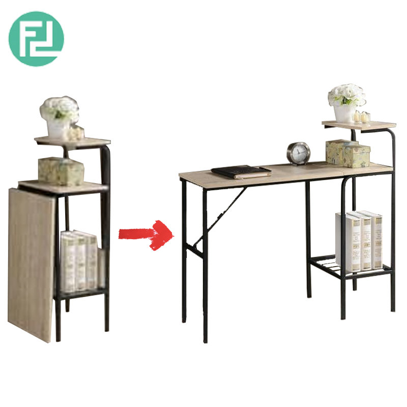 FT10 Space saver foldable study desk table-black