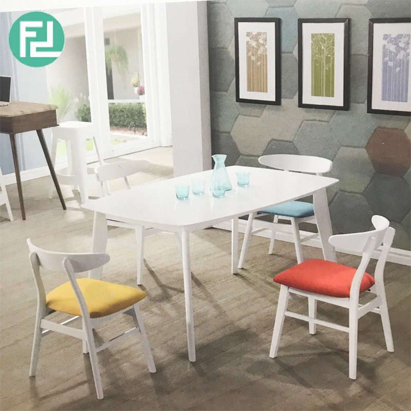 ELLIOT solid wood 4 seater dining set-white