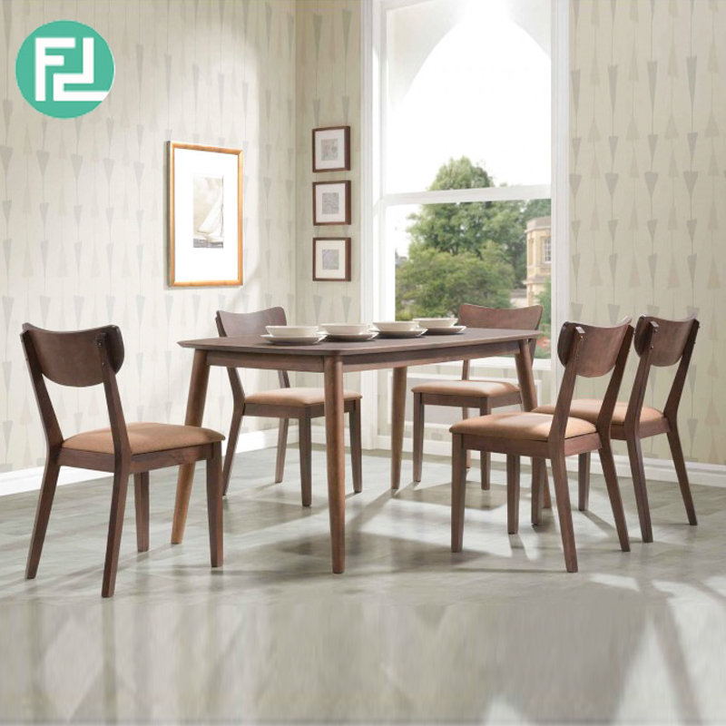 BOBBY solid wood 6 seater dining set-walnut
