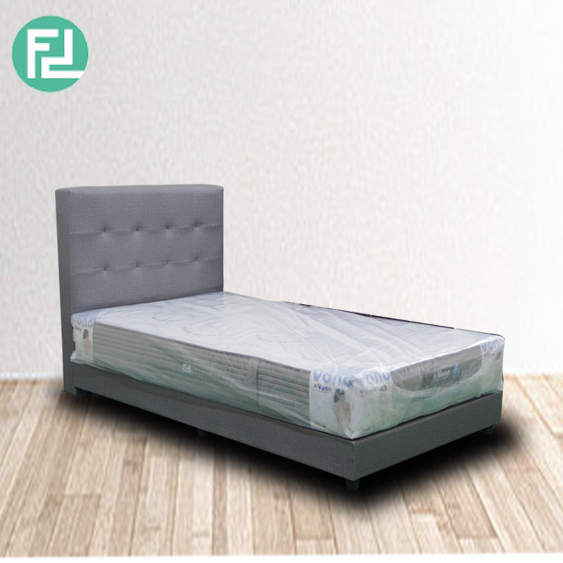 BEKKER super single size 3 1/2" waterproof fabric divan bed-Grey