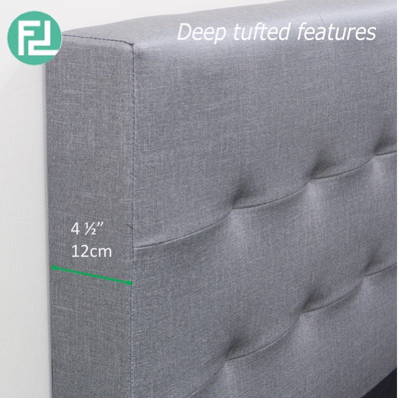 BEKKER super single size 3 1/2" waterproof fabric divan bed-Grey